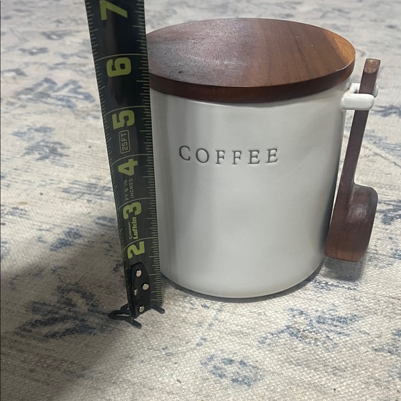 Elegant White and Brown Coffee and Sugar Canister Set - Picture 3 of 6